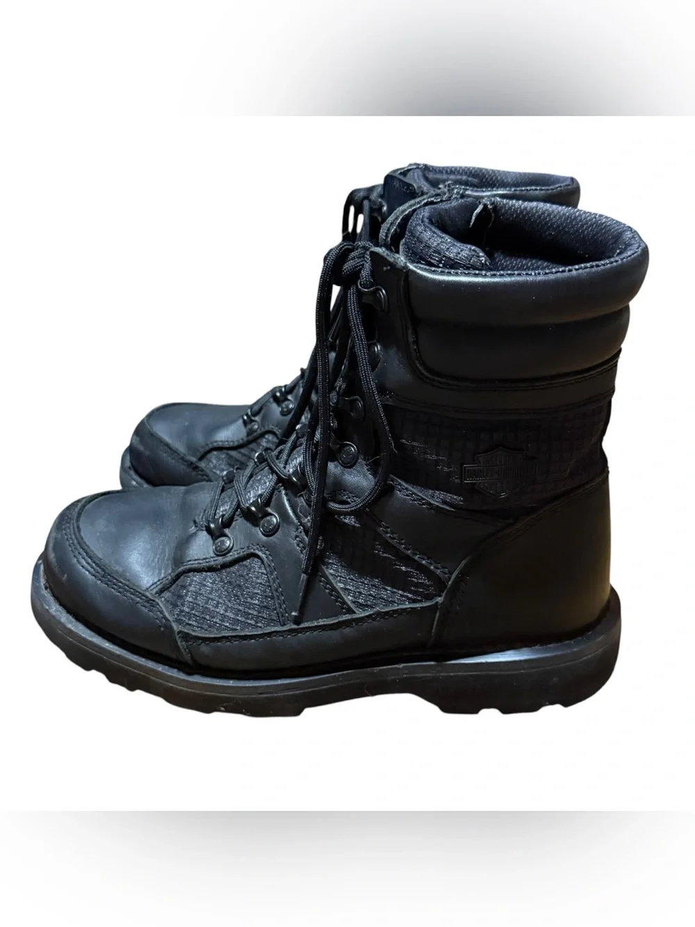 Harley Davidson D93771 Lensfield Black Ventilated Leather Motorcycle Boots 9.5M
